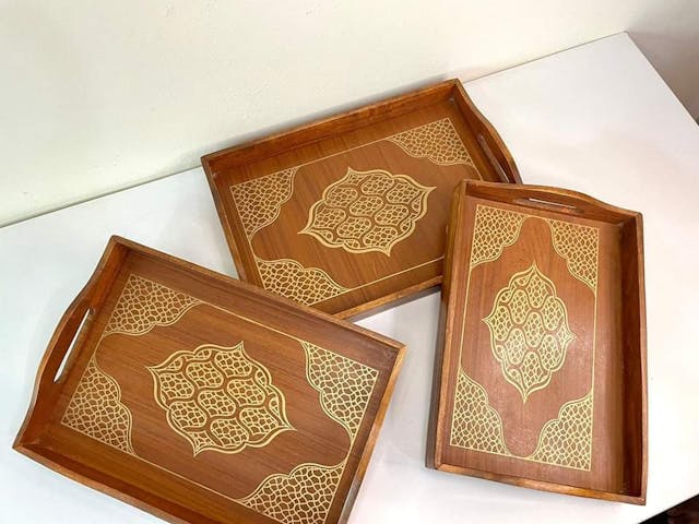 Wooden Tray Set